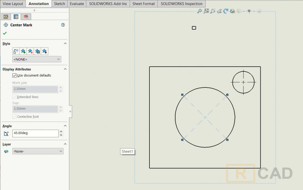 Solidworks Tips Cara Merubah Angular Center Mark Ruang CAD